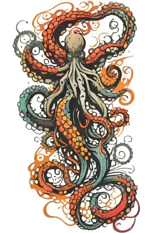 Octopus Colorful Majestic Phoenix Rising