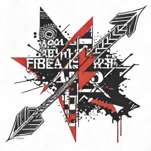 An Arrow With Inscriptions Around It