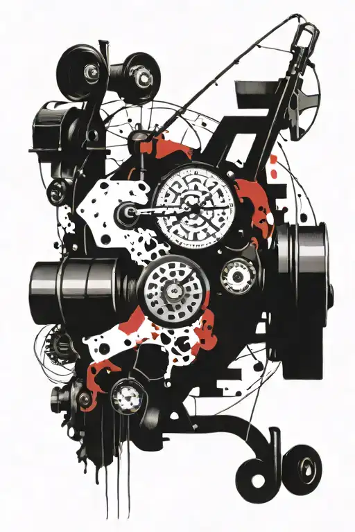 Fishing Reel Intertwined Clock Death Trees