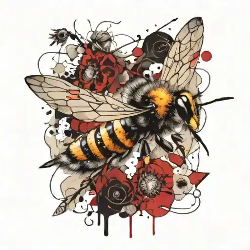 Bees And Moths Flying