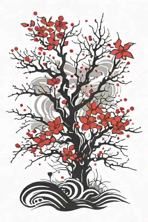 Waves Cherry Blossom Tree Growing