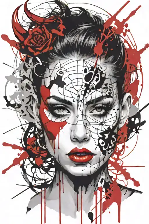 Pattern Female Face Girl Demon