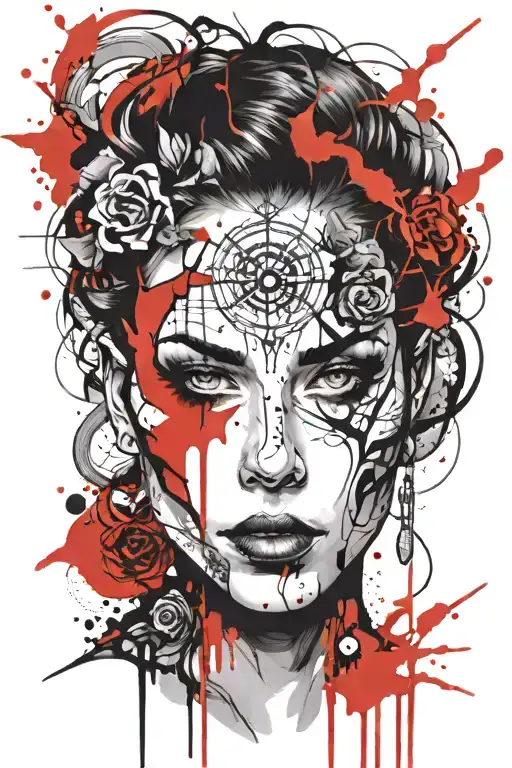 Pattern Female Face Girl Demon