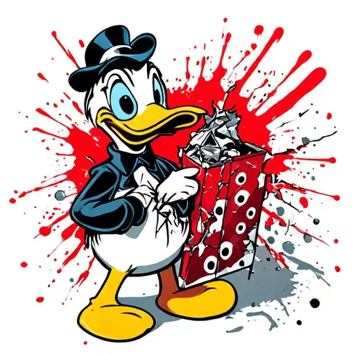 Donald Duck Holding A Broken