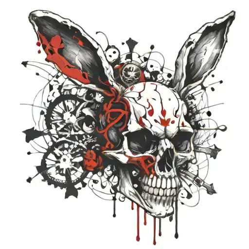 Rabbit Skeleton Skull And Crossbones