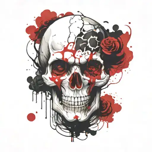 Clown Skull Shadow Blood Moon Blackness