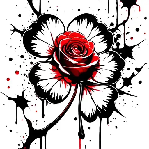 5 Leaf Clover Leaf Rose Style