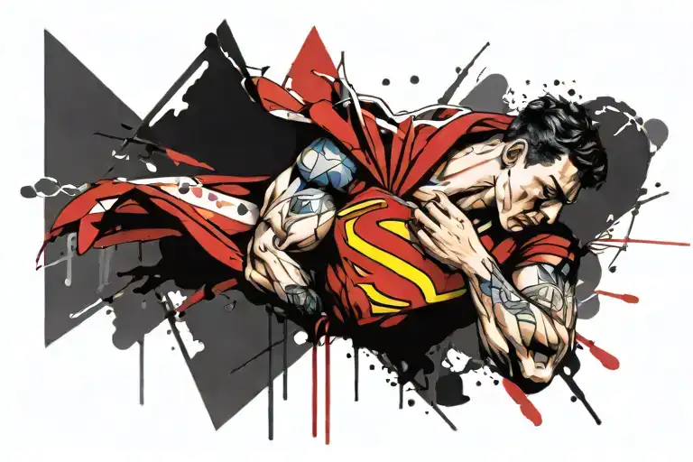 Super Man Holding A Baby