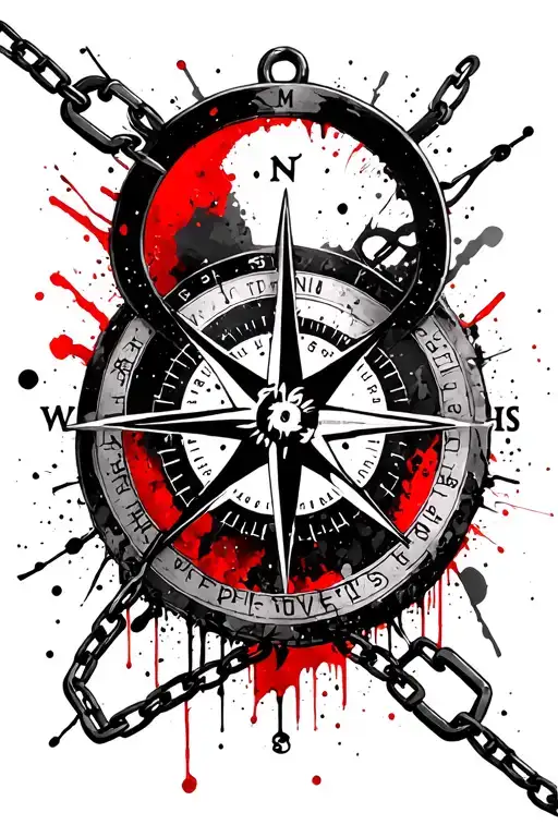 Compass And Chains Around It