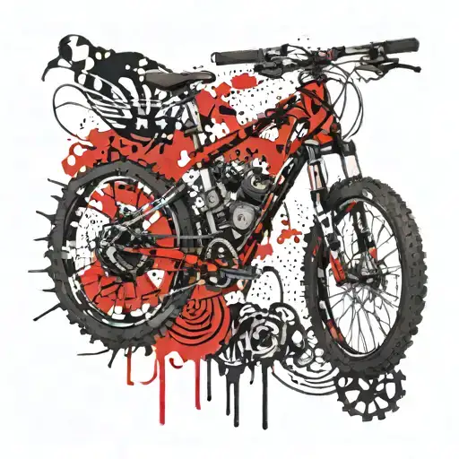 A Mountain Bike With Intricate Gear Details Integrated With Metal Music Symbols