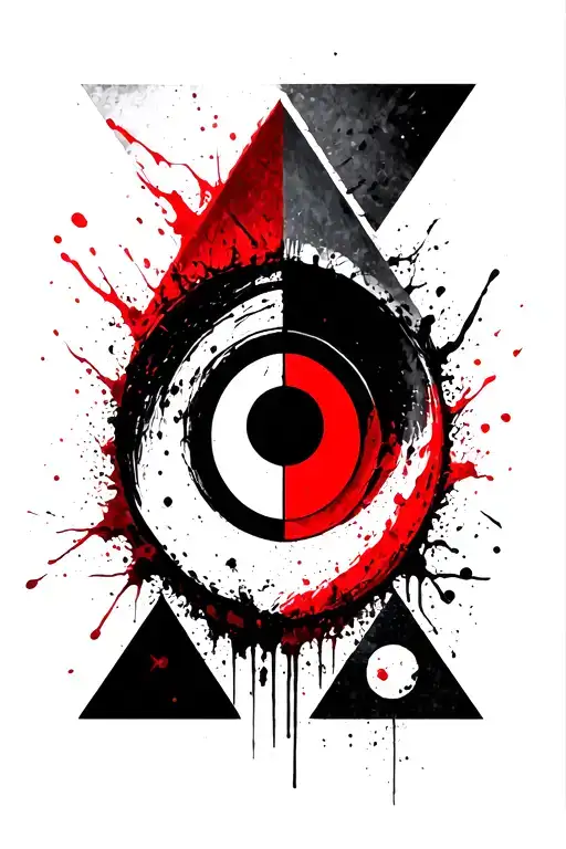 Triangles With Yin Yang Symbol