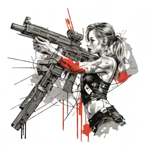 Woman And Gun Shooting