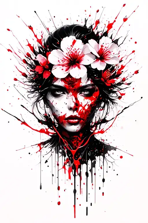 Samuri And Cherry Blossoms