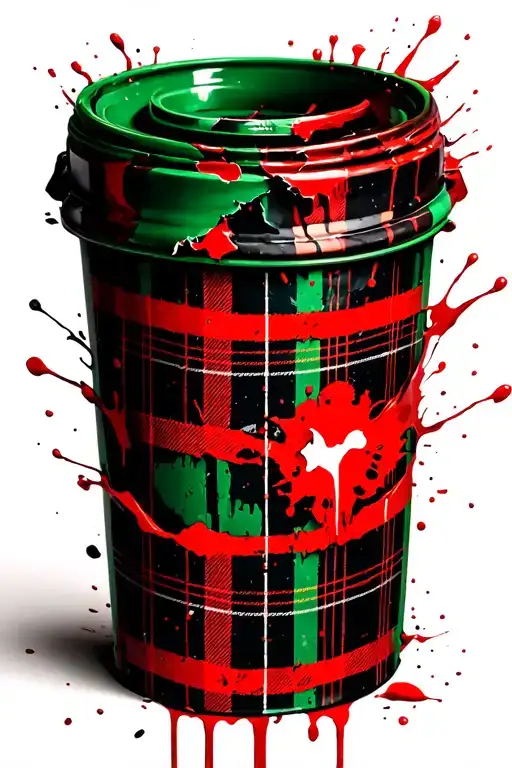 Tartan Cloth Baby Glue Green And Thin Red Lines Tattered