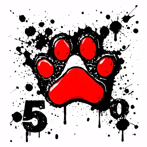 Baking Dog Paws Against The Background Of Numbers 50