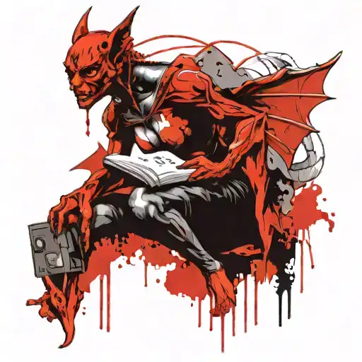 Female Gargoyle Warrior With A Book