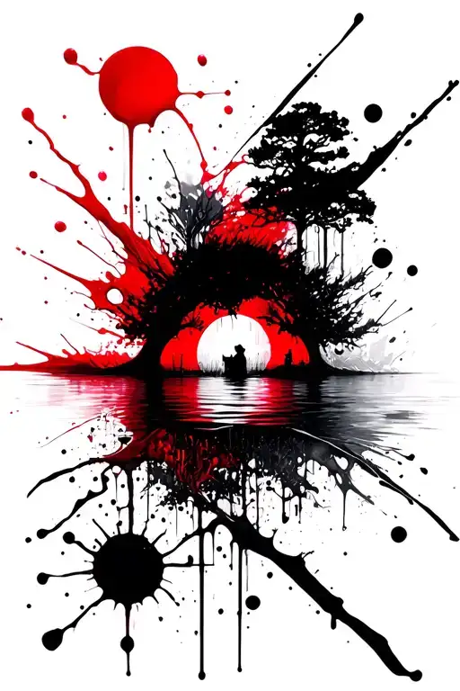 Water And Nature Elements Like Trees