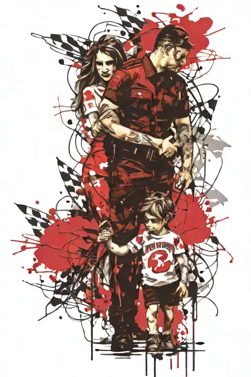 Cop & Daughter Holding Hands