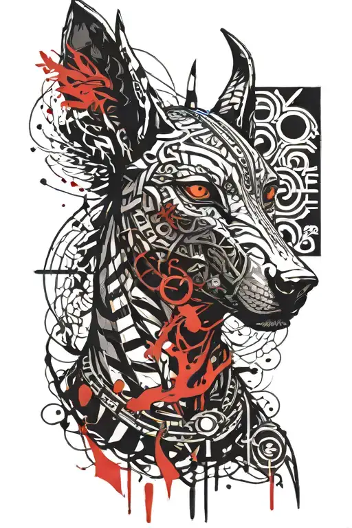 Anubis With Scales And Feather