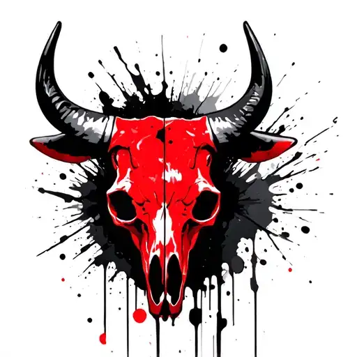Bull Skull With Piece