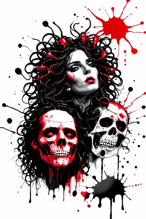 Medusa Women Holding Dead's Man Head