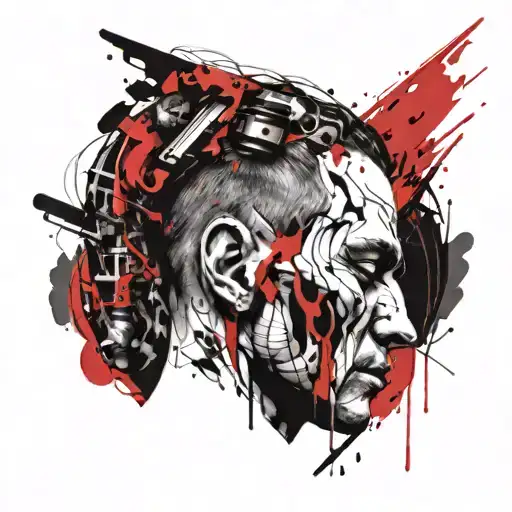 Dark Idead Inside The Head Of Crying Man