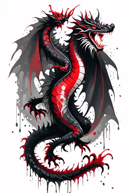 Black Dragon Full Body Shaped Like