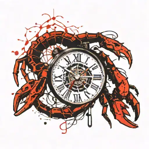 Scorpio Sign And Clock Hands