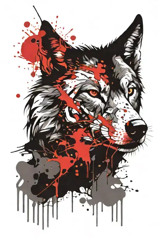 Wolf Head Tattoo Holding