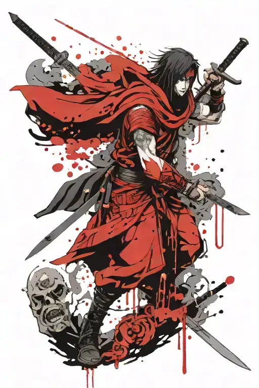 Assassins Believe In Ahura Mazda With Katana Stand In Front