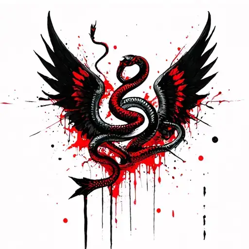 Arrow And Snake With Wings