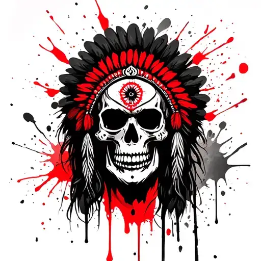 Indian Warrior Skull Face