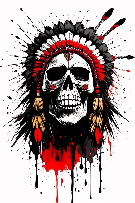 Indian Warrior Skull Face
