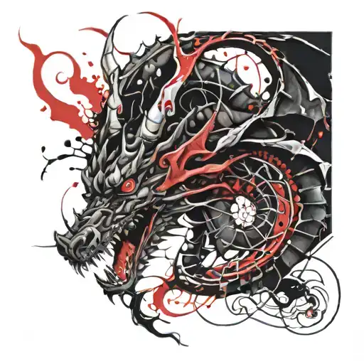 Black And Red Dragon Wrapped