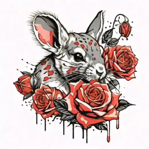 Chinchilla Holding A Rose