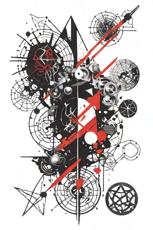 Five Witcher Signs With Small Planets And Geometry In The Background