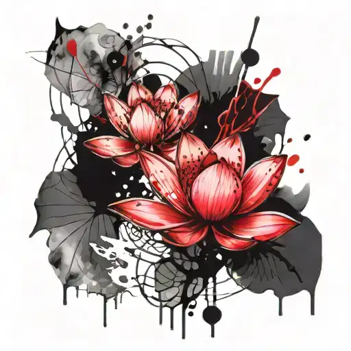 Lotus Flowers Intertwined