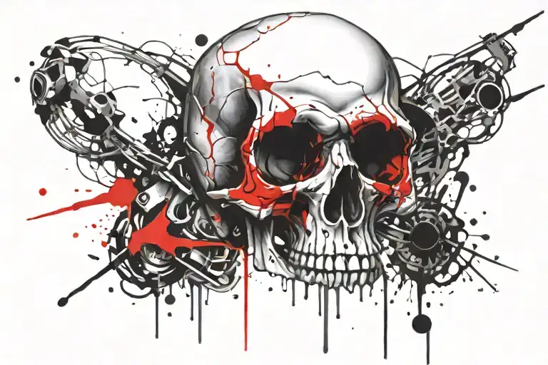 Spilled Paint Can Skull