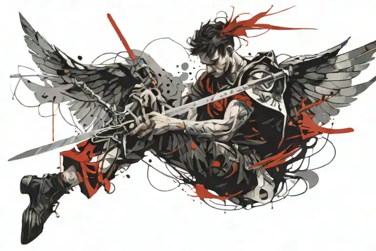 Man Angel Holding A Sword