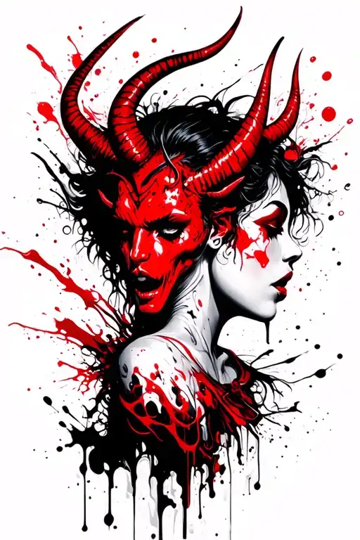 A Pure Soul Connected With A Devil Side View