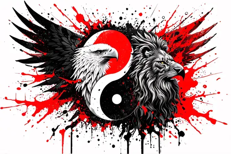 Lion And Eagle Yinyang