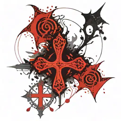Cross Gothic Symbols Monster