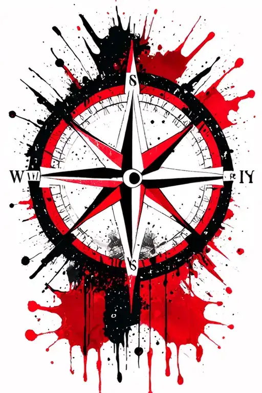 Geometric Compass Rose Surrounded