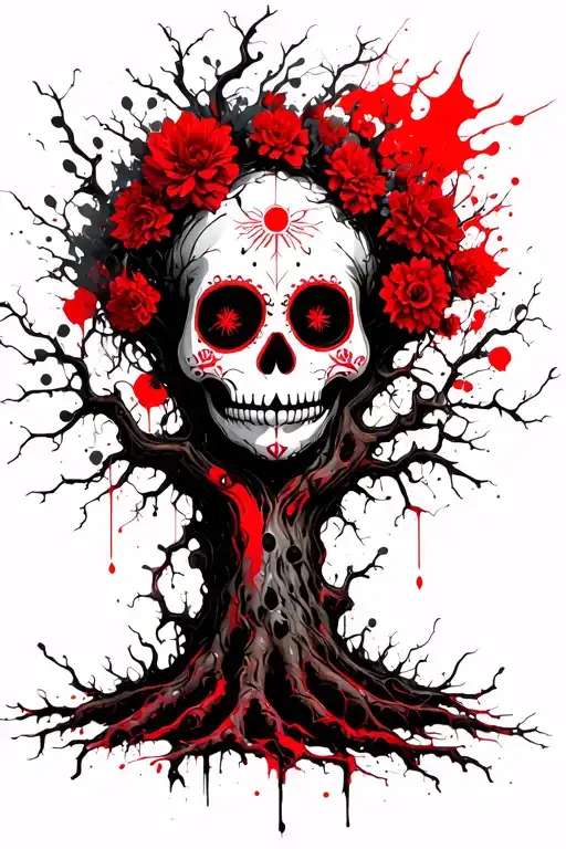 Day Of The Dead Tree With Creeping Vines