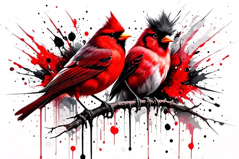 Red Bird Memorial Tattoo For Mum