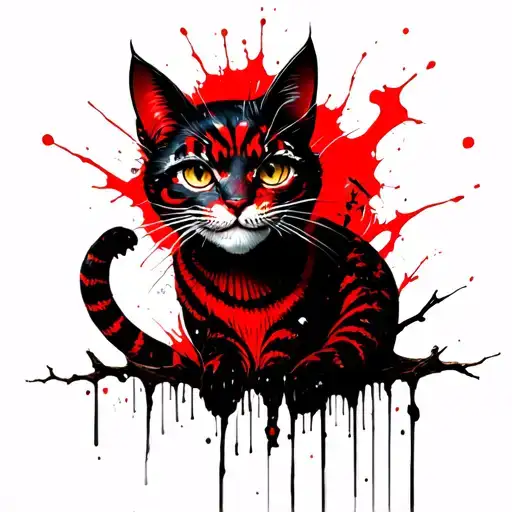 Happy Cheshire Cat In A Tree