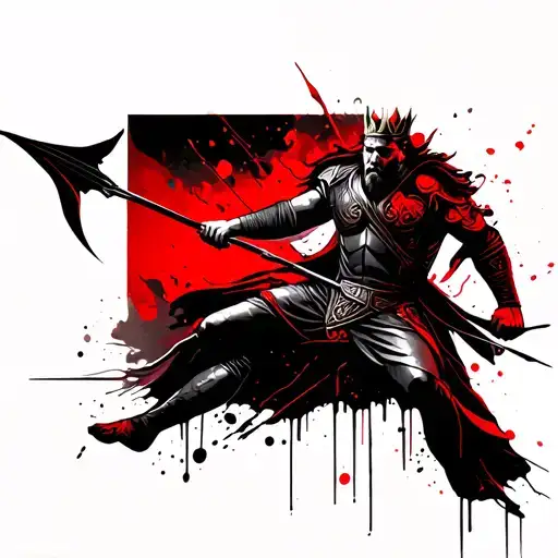 Archer Shooting Arrow Down On A King On His Thrown