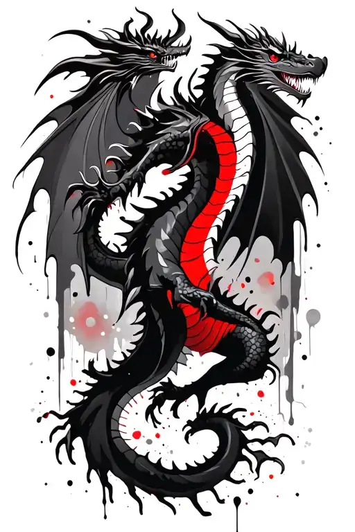 Black Dragon Full Body Shaped Like