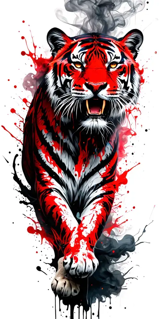 Mythical Tiger Made Of Smoke