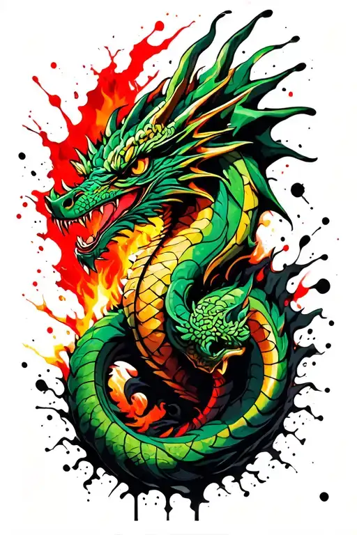 Celtic Dragon Emerging Victoriously From The Ashes